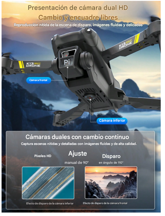 Drone K13 Max Profesional 4K con Cámara HD, GPS y Batería de Larga Duración – Zecfy